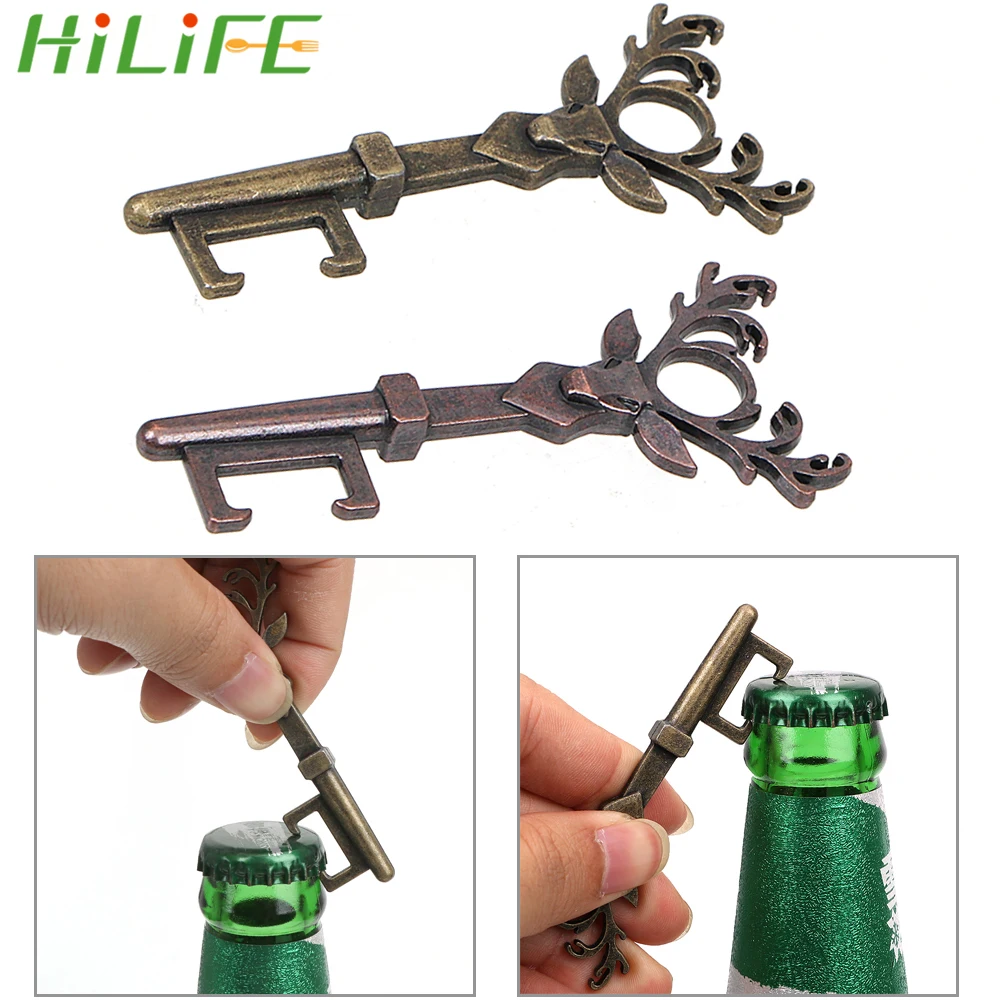 

HILIFE Zinc Alloy Retro Deer Head Bottle Opener Practical Creative Beer Bottle Opener Key Bronze and Copper Color Christmas Gift