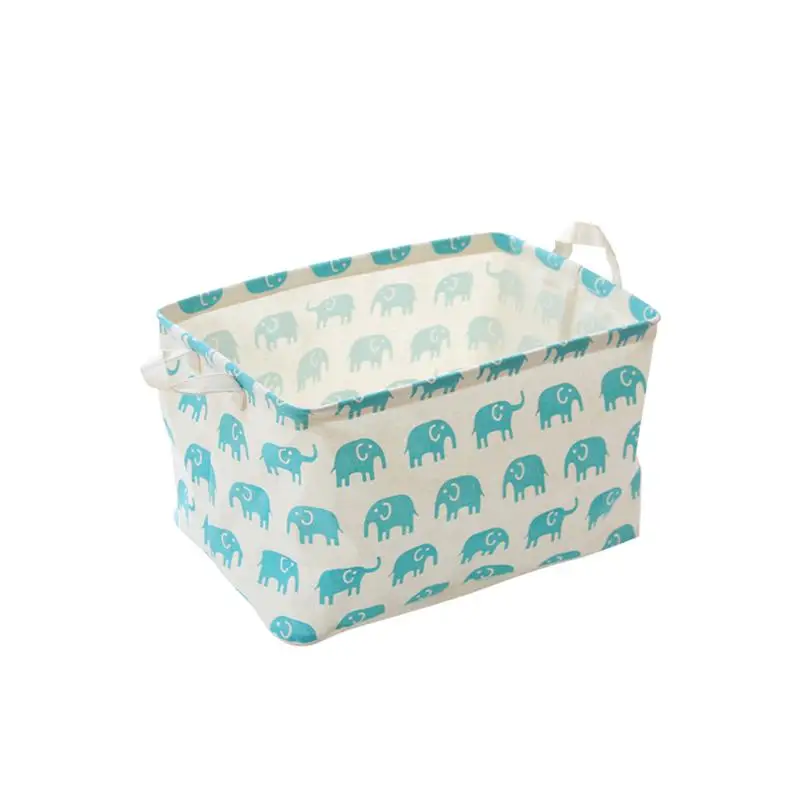 OUNONA سلة تخزين الألعاب و مربع المنظم مع الأخضر الفيل يطبع ل الحضانة تخزين الطفل تعرقل كيس غسيل الملابس