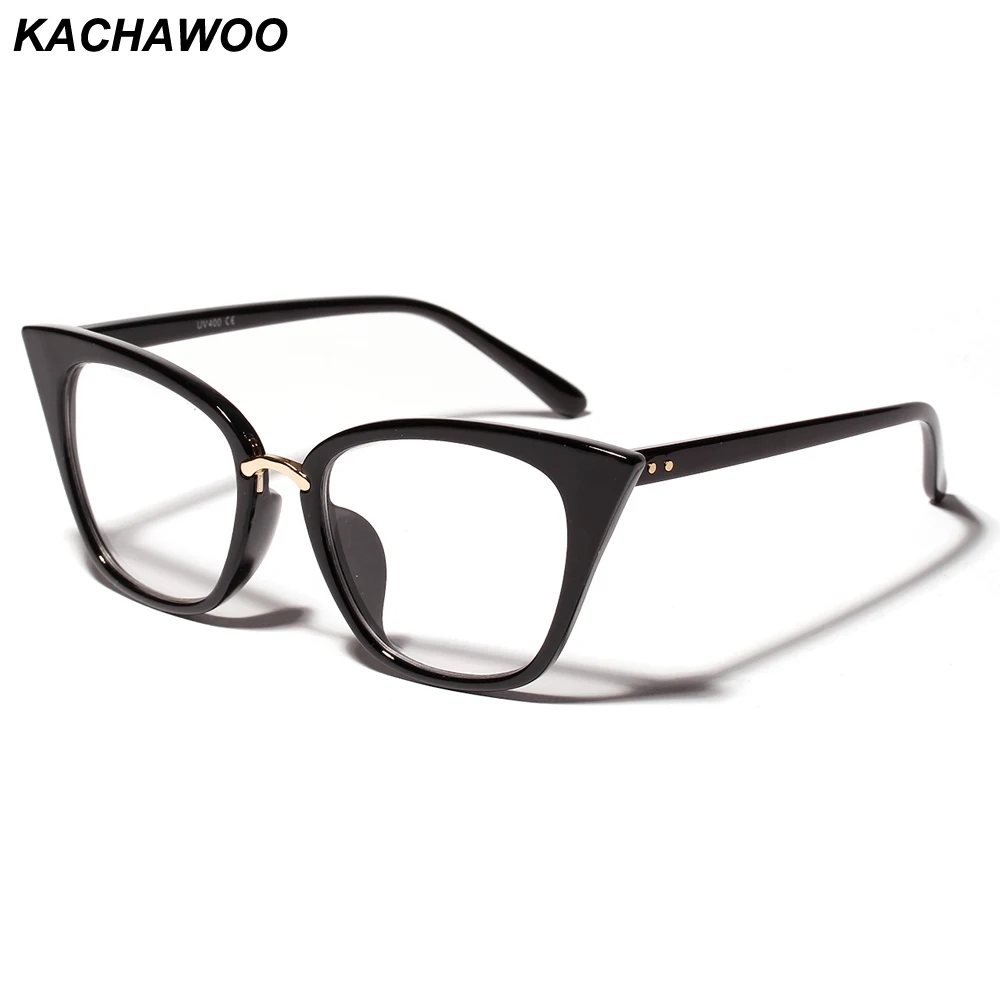 Женская оправа для очков Kachawoo кошачий глаз с прозрачными линзами черная