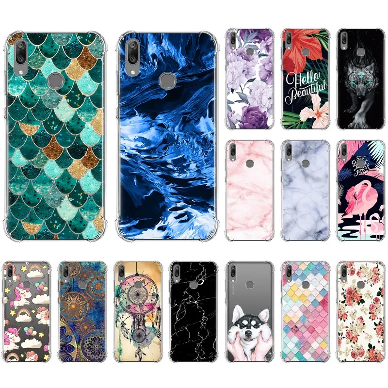 Чехол для телефона с защитой от падения Huawei Y7 2019 Модный Цветной чехол задней