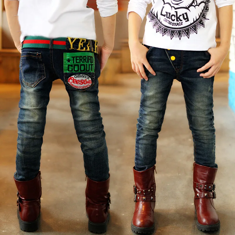 

Spring/Autumn Fashion Letter Pattern Kids Pants Baby Boys Jeans Children Jeans For Boys Casual Denim Pants 4-14Year Baby Clothes