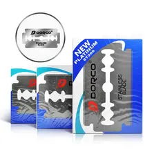 Dorco 100 шт. бритвенные ножи из нержавеющей стали Безопасные лезвия для бритв для бритья Бритвы мужские бритвы Lames De Rasoir парикмахерское лезвие