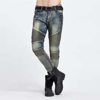 

Slim Jeans for Men Strech Denim Pants Men Spliced Jean Hombre