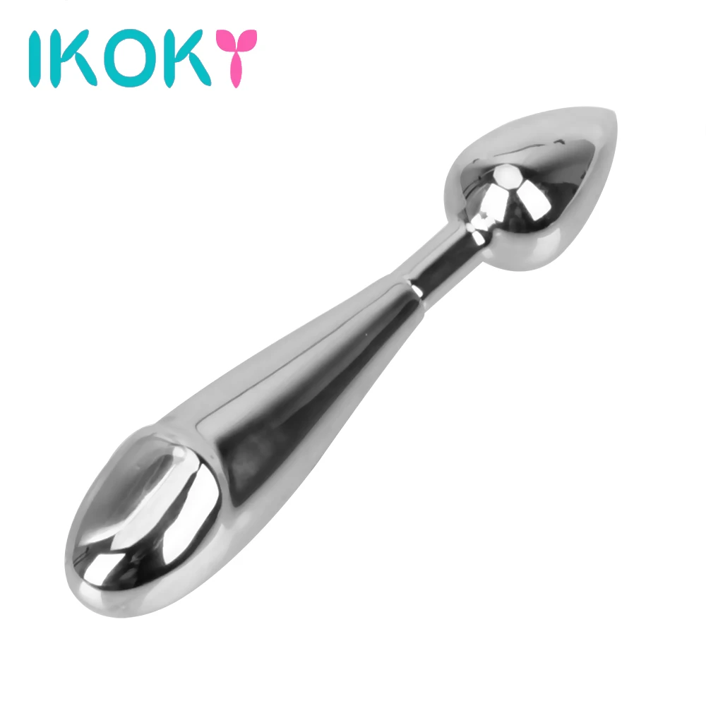 Анальная пробка IKOKY из нержавеющей стали секс-игрушки для взрослых массажер