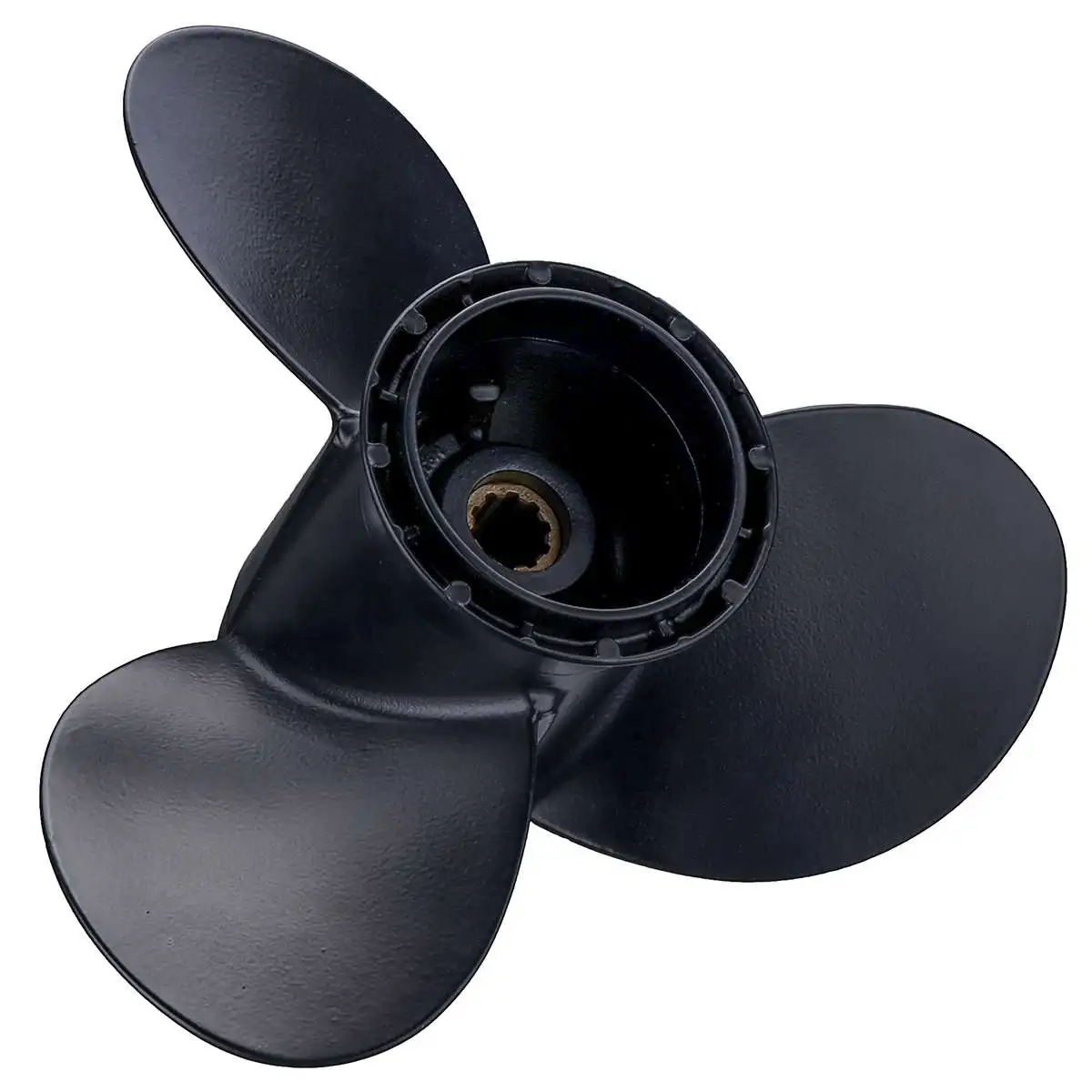 

58100-96430-019 Aluminum Alloy 10 1/4 x 12 Boat Outboard Propeller For Suzuki 20-30HP Black 3 Blades R Rotation 10 Spline Tooth
