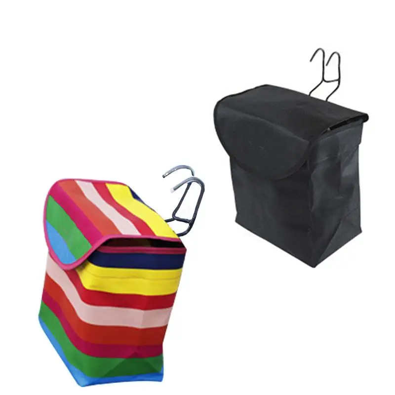 

Large Capacity Bicycle Basket Canvas Cloth Hanging Bicycle Basket With Lid Portable Easy To Fold Waterproof Bicycle Front Bag
