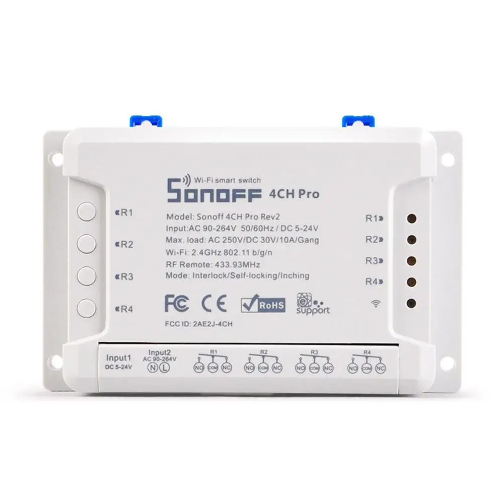 LanLan SONOFF 4CH PRO R2 Wifi переключатель синхронизации с приложением RF пульт