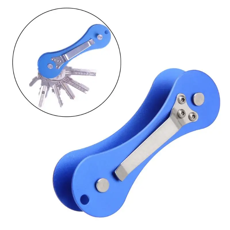 

EDC Aluminum Hard Oxide Key Holder Organizer Clip Folder Keyring Keychain