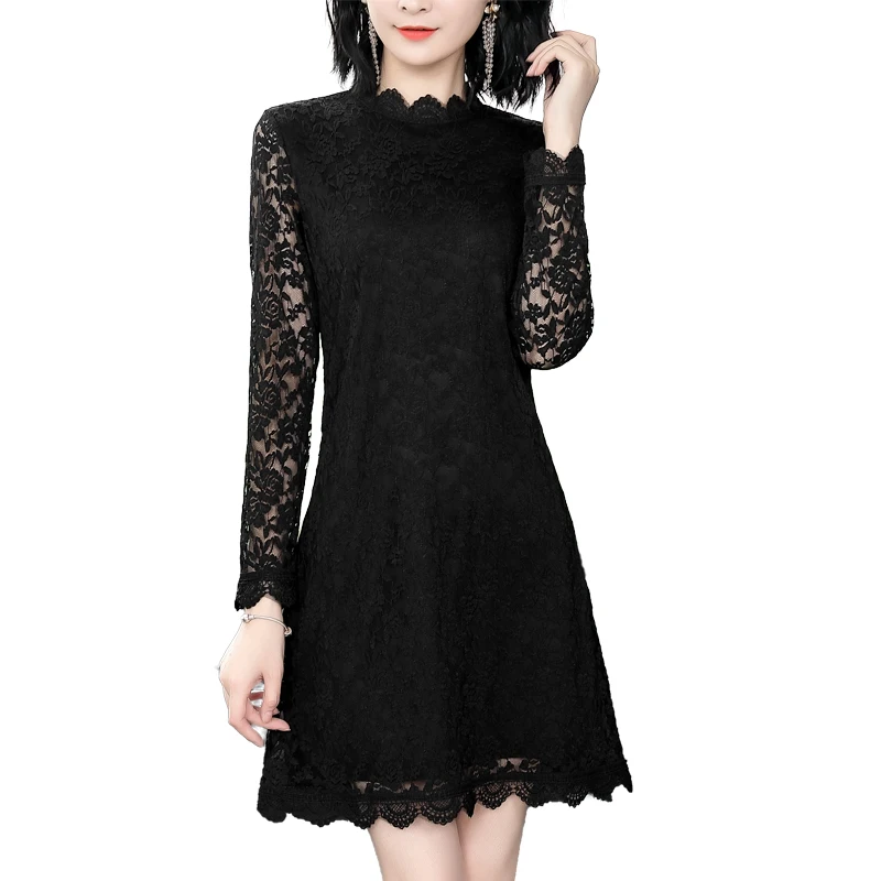 Black Spring Dress 2019 Sexy Women Casual O neck Long Sleeve Party