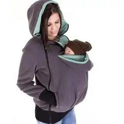 Зима и осень беременность шерсть babywearing худи для беременных мода Baby Carrier Куртка Верхняя одежда с карманом кенгуру