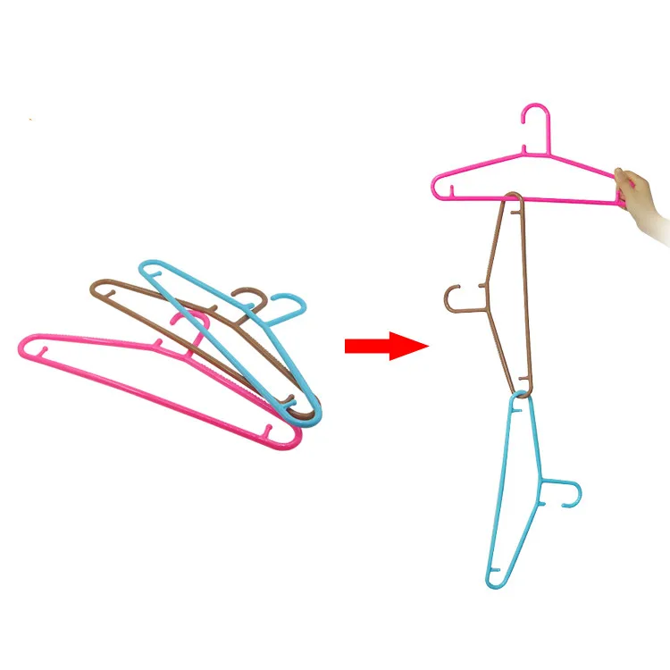 Multicolor Plastic Clothes Hangers Linking Coat hanger Magic Tricks