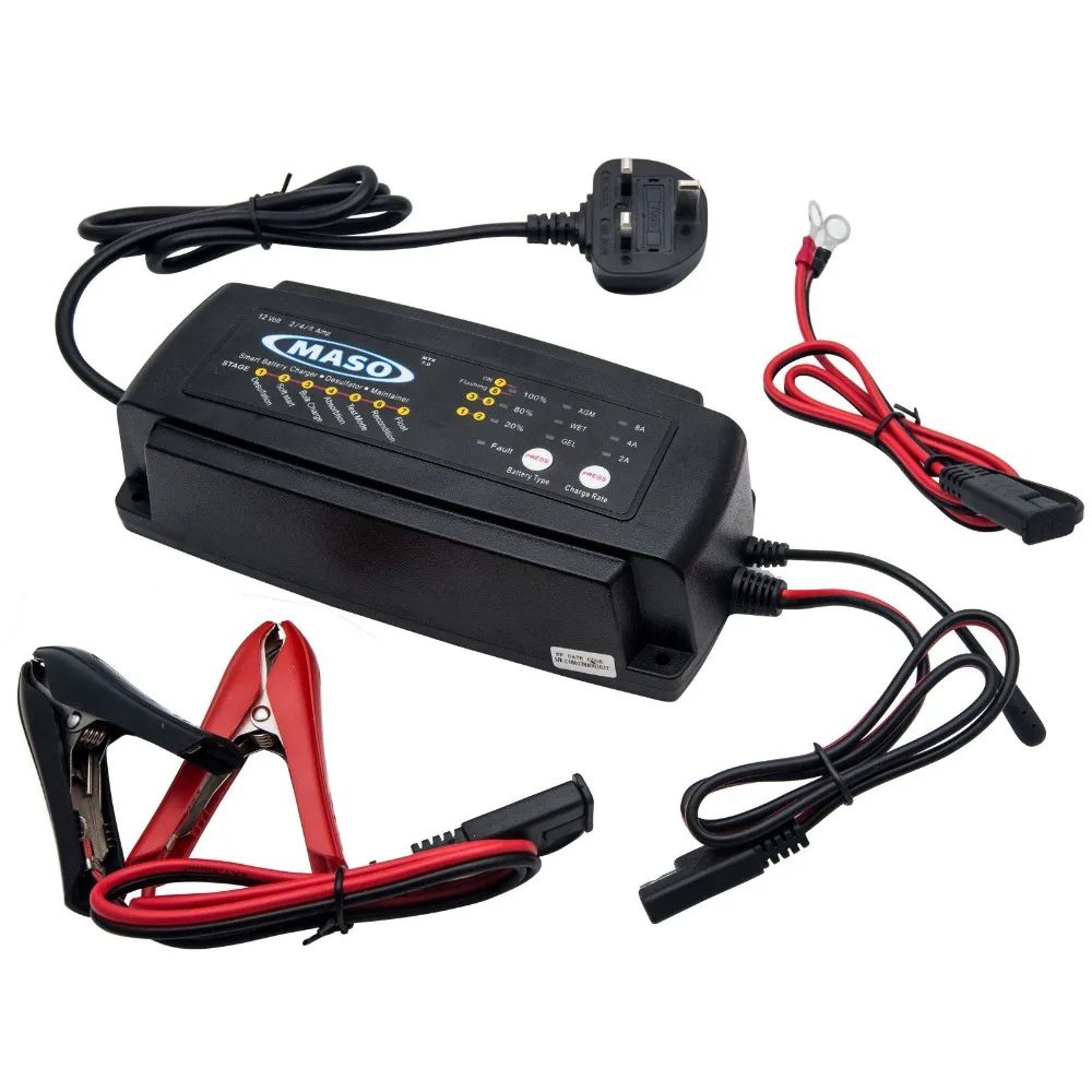 2/4/8 A Car Smart Battery Charger Conditioner Lead Acid Battery Motorcycle Boat
