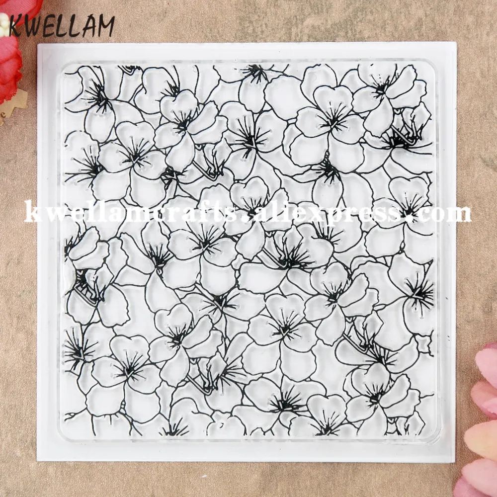 

Flowers Background Scrapbook DIY photo cards rubber stamp clear stamp transparent stamp 10x10cm 9020122