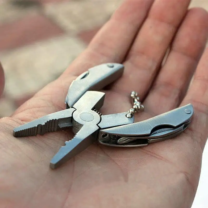 

EDC Mini Tool Pliers Polished Outdoor Camping Key Ring Multi Tool With Screwdrivers Pliers Wire Cutter Stripper Outdoor