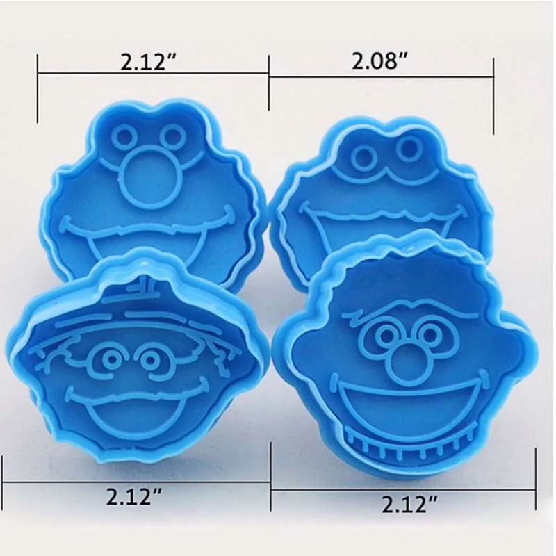 Горячая Распродажа, 3D резчик для печенья с изображением улицы кунжута, Элмо, ручной штамповочный пресс для печенья, плунжерная форма