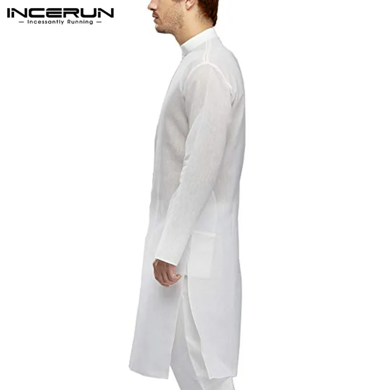 Обычная индийская одежда, мужская одежда, рубашки с длинным рукавом и стоячим воротником, мусульманская Ауди аравийская Исламская одежда, длинная сорочка, Халат