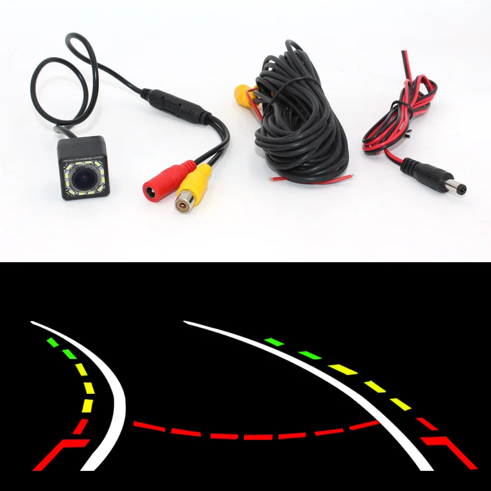 

Smartour Car reversing dynamic track parking system rear view camera backup 12 lights night vision reversing camera video