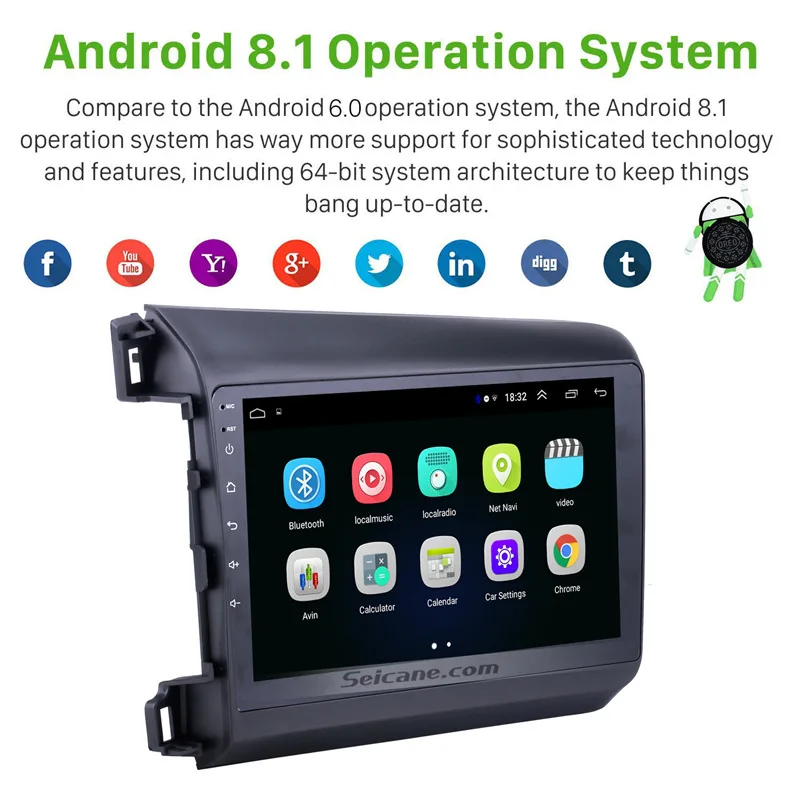 Seicane 9 &quotAndroid 1 GPS навигация автомобильное радио головное устройство плеер для 2012