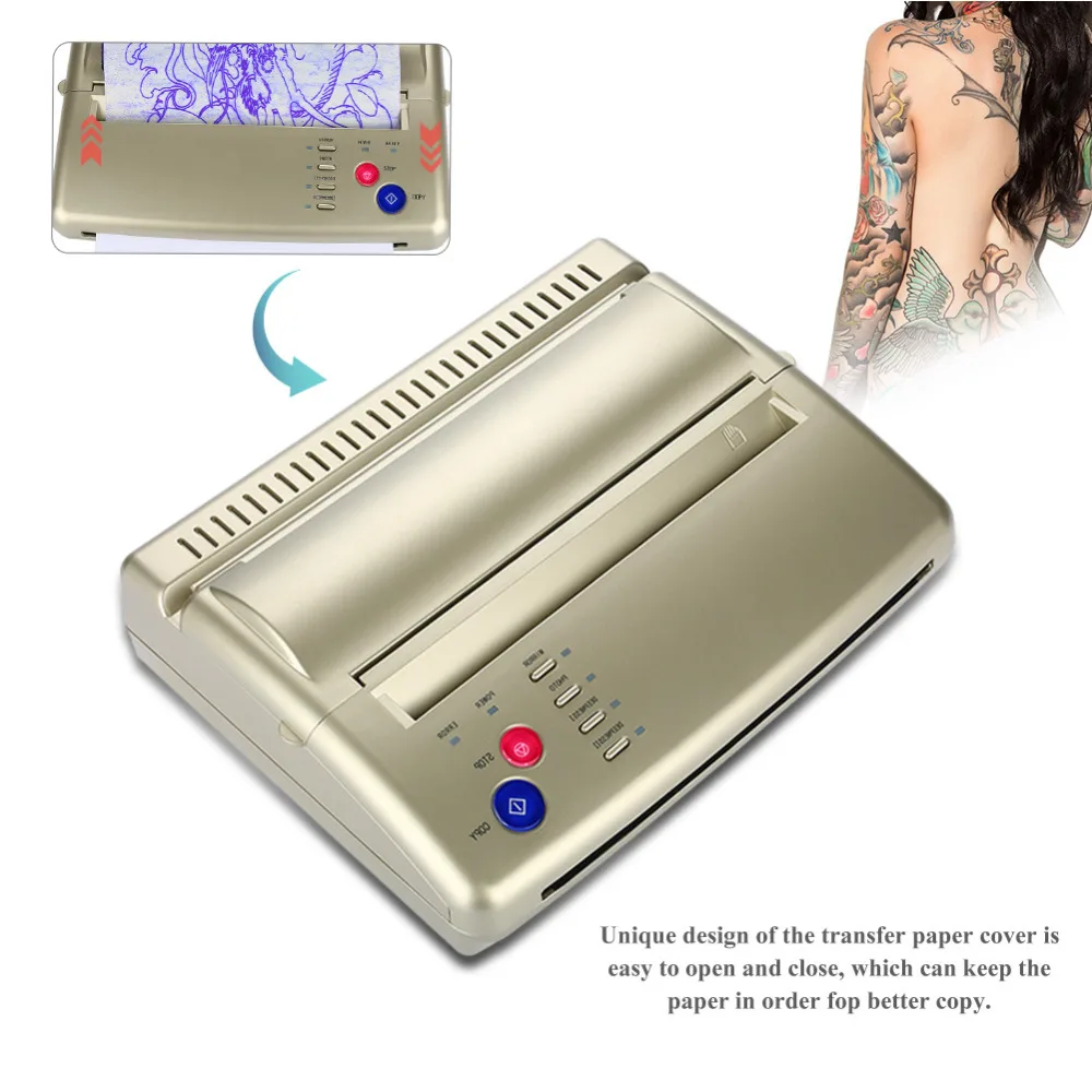 Black Gold Tattoo Transfer Machine Printer Drawing Thermal Stencil
