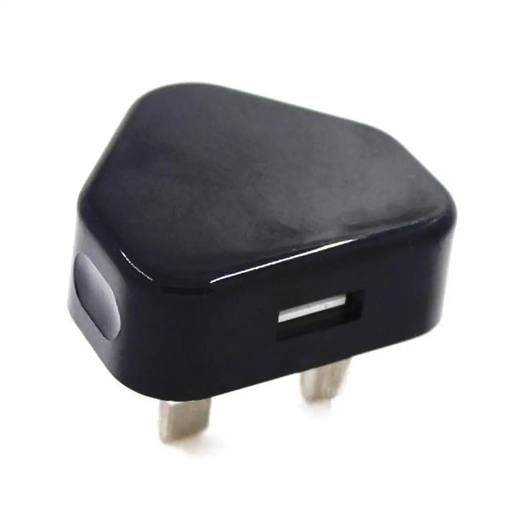 Новый USB Великобритании настенный штекер зарядки 1000mA адаптер 220 В для черный
