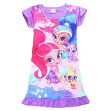 

CANIS Children Baby Kids Girl Dress Clothes Cartoon Nightwear Nightdress Pyjamas Kid Girls Dresses Clothing T-Shirt Top Dress