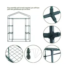 Mini serre en fer 143x73x195cm | 4 niveaux, supports étagères, balcon de jardin, patio, décoration plantes florales, maison chaude