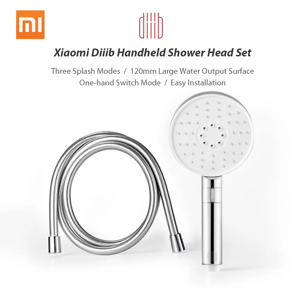 

Xiaomi Mijia Diiib Handheld Shower Head Set 3 Modes 360 Degree 120mm 53 Water Holes with PVC Powerful Massage Shower