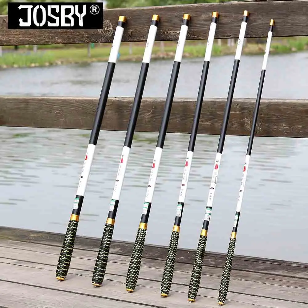 Alimentador para Carpa Varas de Pesca Vara de Pesca m de Fibra de Carbono Josby Fluxo 2.7 ~ 7.2 Telescópica Pólo Mão Pesca Tenkara Olta 1 5pclot