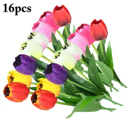 16 веток искусственный цветок имитация тюльпан красочный поддельный цветок на День святого Валентина День матери пасхальный декор