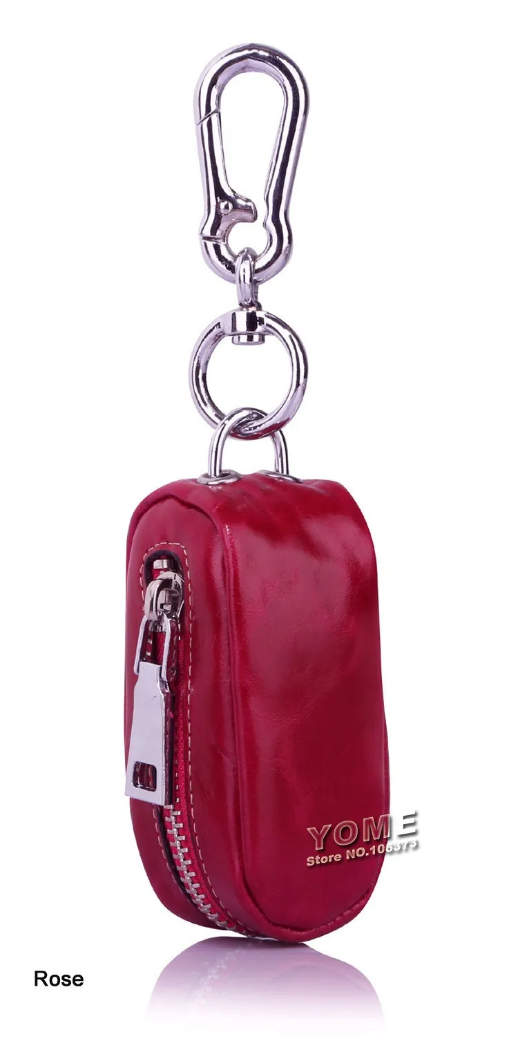 Женский и мужской держатель для ключей из натуральной кожи с воском на молнии, автомобильная сумка-Футляр для ключей, хорошее качество, хорошее оборудование, YK8612
