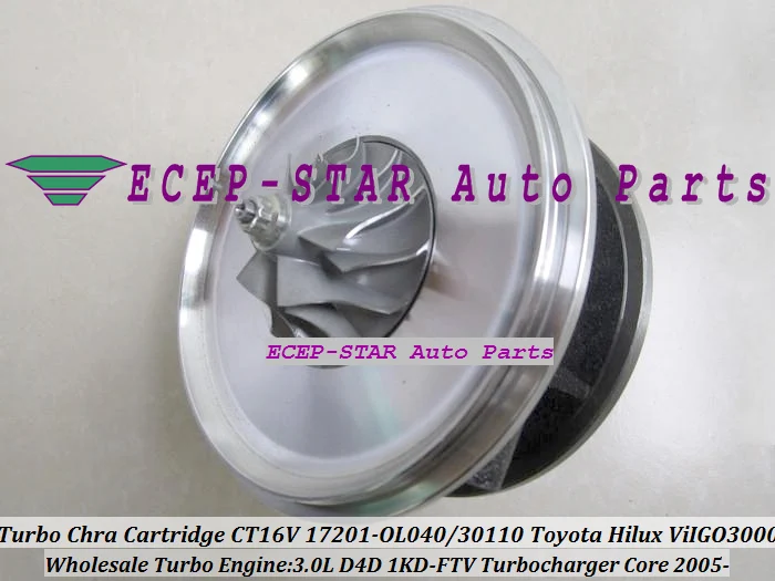 

Turbo CHRA Core 17201-OL040 17201-30160 For TOYOTA Land cruiser Hilux SW4 Forturner For Daihatsu Delta D4D 1KDFTV 1KD FTV 3.0L