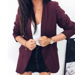 2018 женский тонкий повседневный деловой Блейзер костюм куртка пальто верхняя одежда