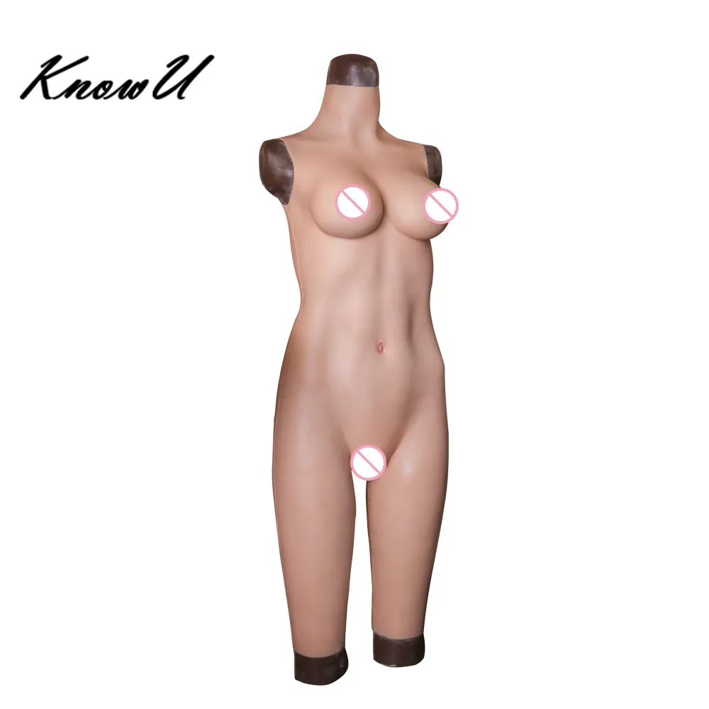 Nowu C Cup полный костюм штаны половина длины силиконовая грудь кроссдресс sein en Silicone