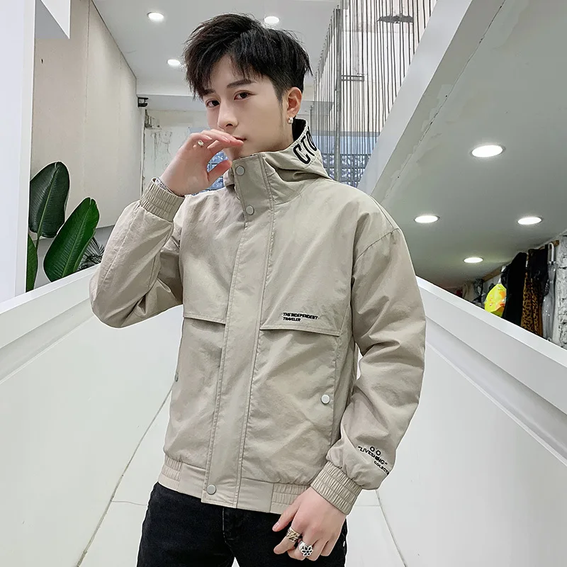 

2019 Spring Tide Male Work Clothes Loose Coat Korean Trend Self-cultivation Handsome Leisure Time Man Jacket streetwear