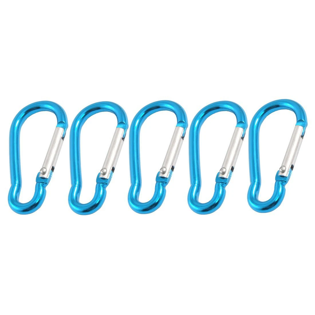 

New Sale 5 x Camp Hiking Portable Blue Aluminum Alloy Mini Carabiner Hook