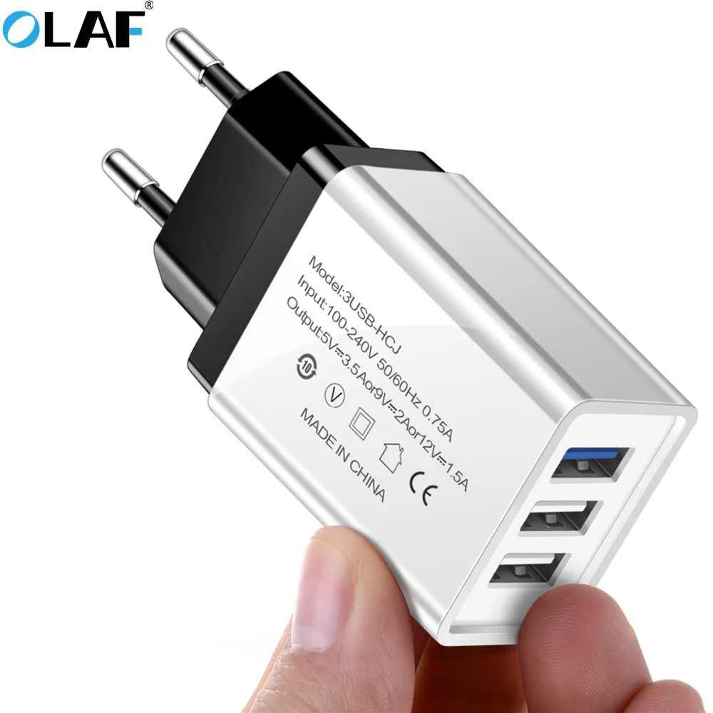 

OLAF 3.5A USB Charger for iPhone X 8 7 iPad Fast Wall Charger for Samsung S9 Xiaomi mi 8 Huawei 1 2 3 Ports Mobile Phone Charger