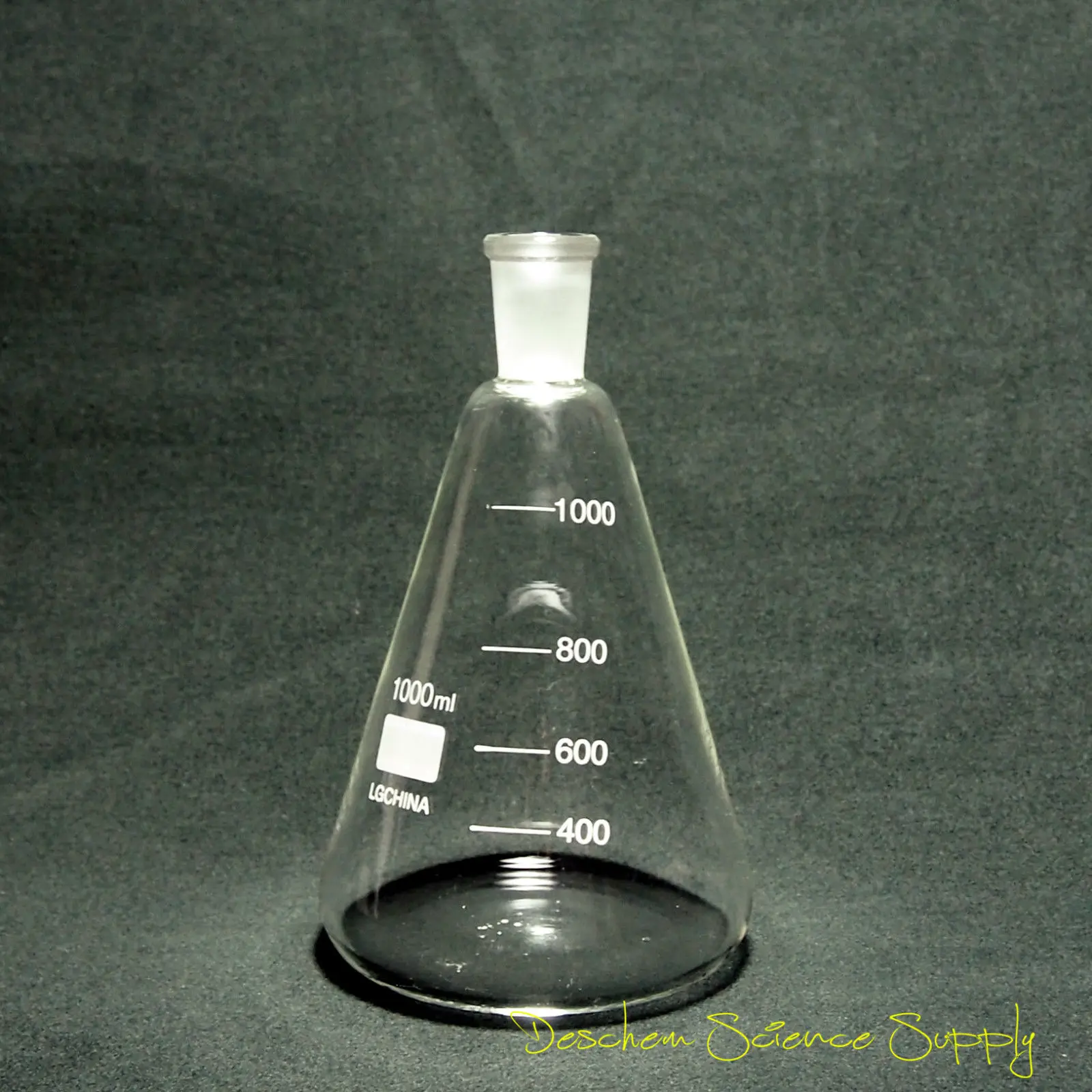 Large erlenmeyer flask 1L Vintage chemistry laboratory flask Collectibles Collectible Glass etna