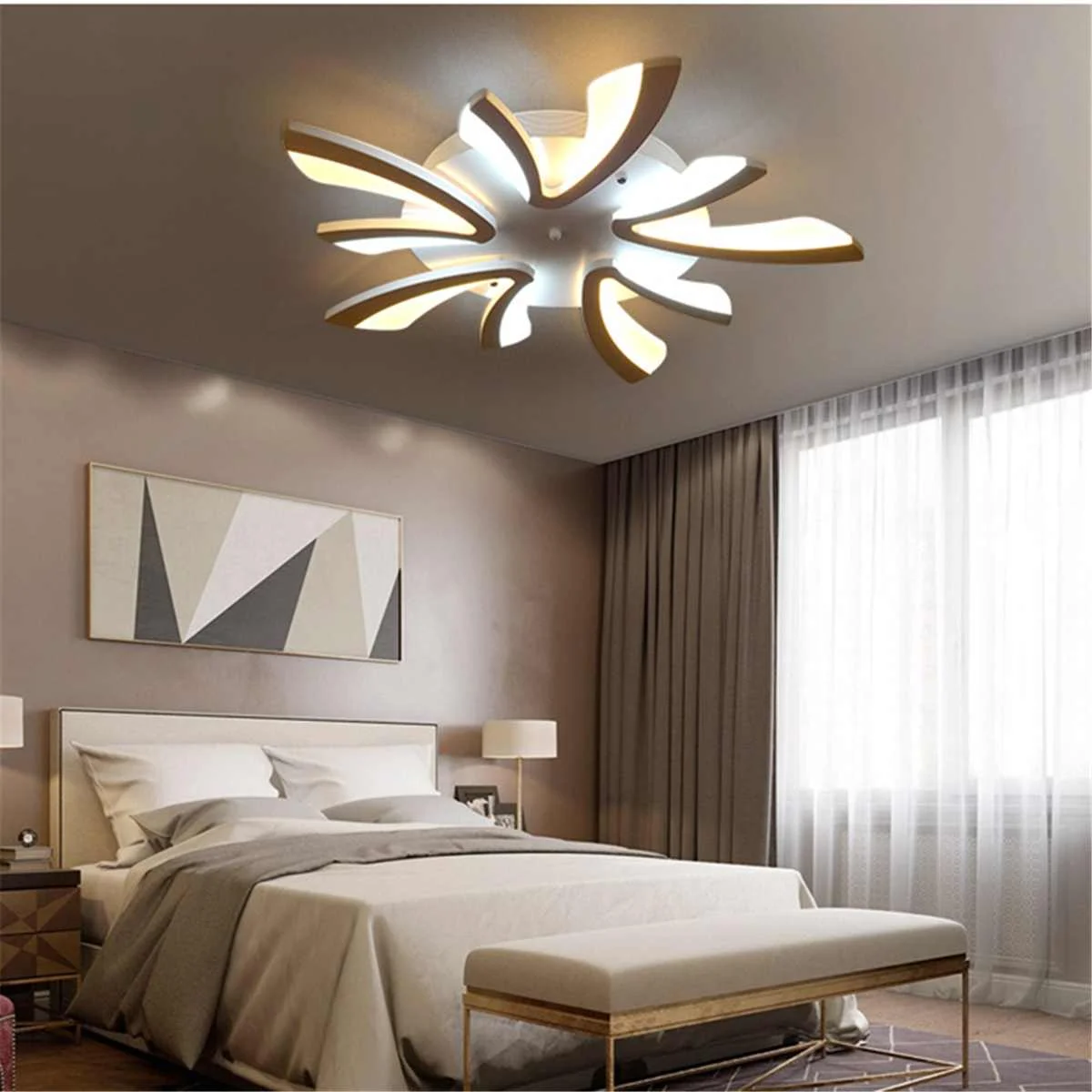

Home Delicate Modern LED Acrylic Ceiling Lamp Pendant Light Chandeliers Living Room Bedroom Dining Bedroom Decor Light Fixtures