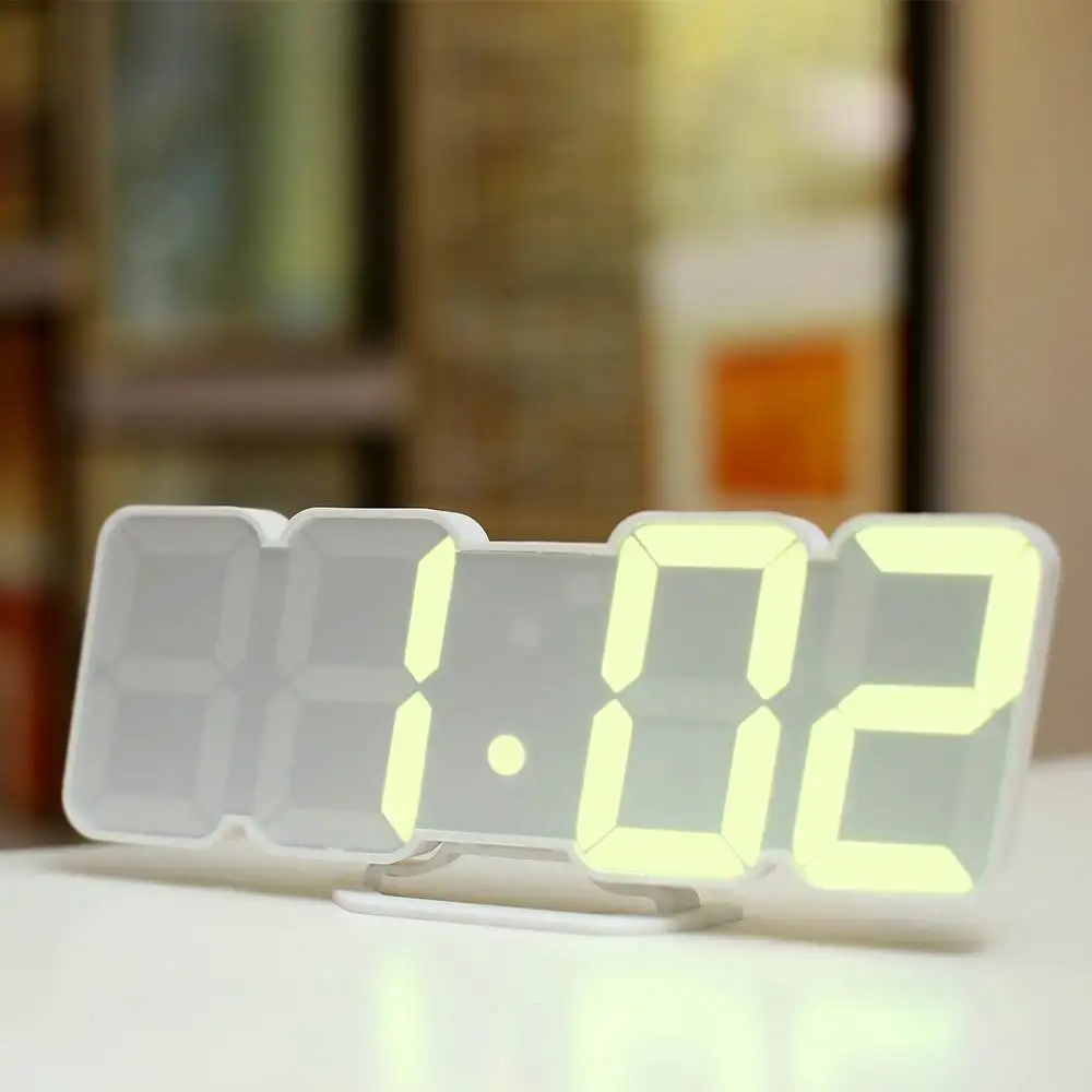 

3D Digital LED Alarm Clock Remote Control Thermometer LED Digital Alarm Clock Smart Sound Voice Control Three Settable Alarm