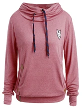 Drawstring Pocket Design Embroidered Hoodie Women Fashion Spring Hoodies ombre topstitched pocket design hoodie