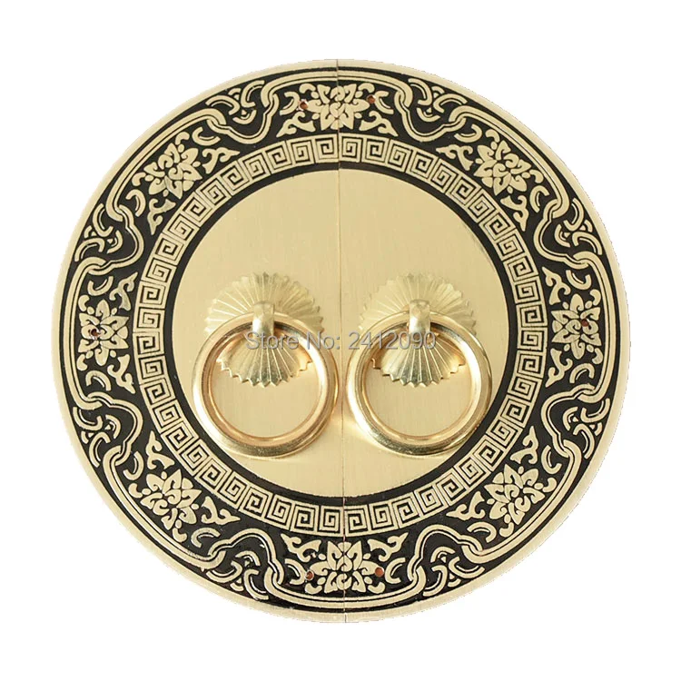 Chinese Antique Furniture Hardware Accessories Round Brass Handles Knobs Cupboard Wooden Box Door Cabinet Pulls Handle 1 set Chinese Antique Furniture Hardware Accessories Round Brass Handles Knobs Cupboard Wooden Box Door Cabinet Pulls Handle 1 set