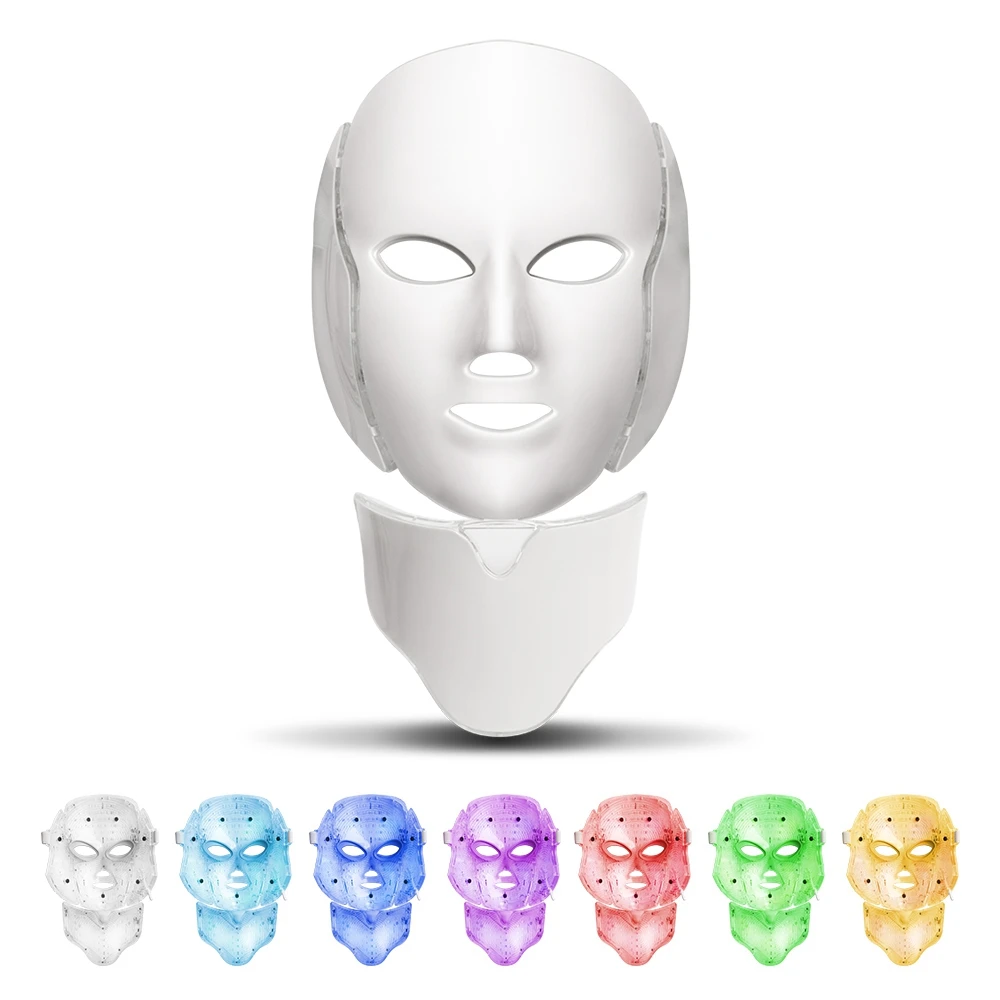 

Led Facial Mask Therapy 7 Colors Face Mask Machine Photon Therapy Light Skin Care Wrinkle Acne Removal Face Beauty