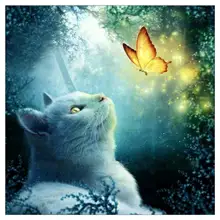 Фото на заказ! 5D DIY Алмазная картина, окрашенные Мультяшные животные, кошки, вышивка, животные, вышивка крестиком, вышивка, ремесла, украшение