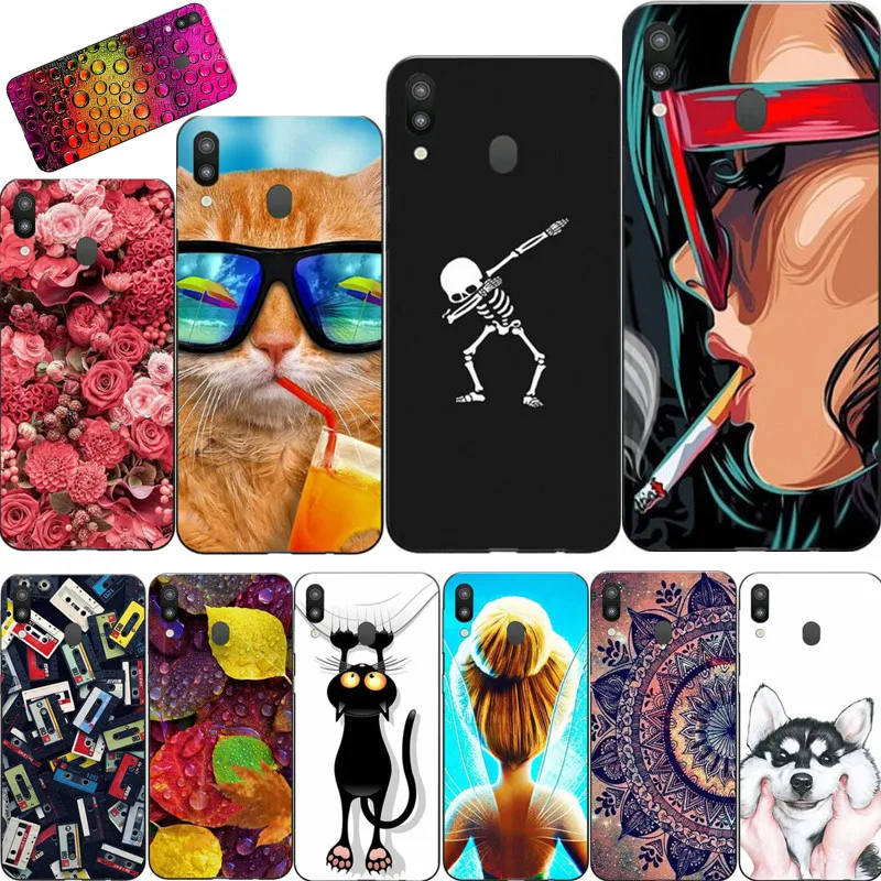 

6.3" For Samsung M20 M205F Case Silicone Soft TPU Back Cover For Samsung Galaxy M20 Case M 20 Coque Funda Fashion Coque Floral