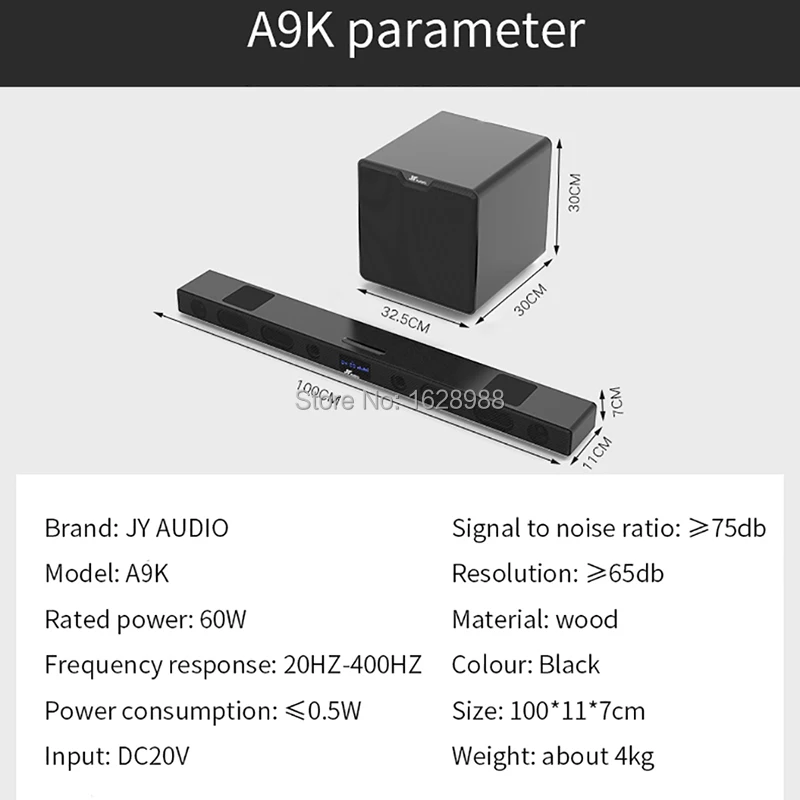 60 Вт A9K беспроводной Саундбар с беспроводным микрофоном КТВ сабвуфер Bluetooth