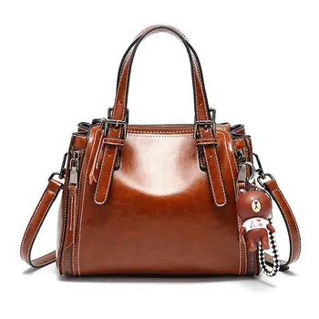 

Kajie Brand Vintage Patent Leather Bag For Female Tote Luxury Handbag Women Bags Designer Shoulder Atmosphere Basket Bag