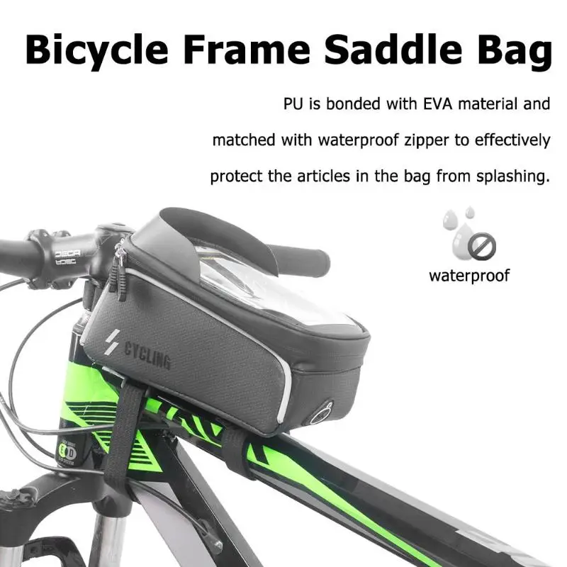 

MTB Bike Bag Touchscreen Bicycle Frame Saddle Bag Cycling Top Waterproof Tube Bag Phone Case Bike Accessories Mobile Phone Bag