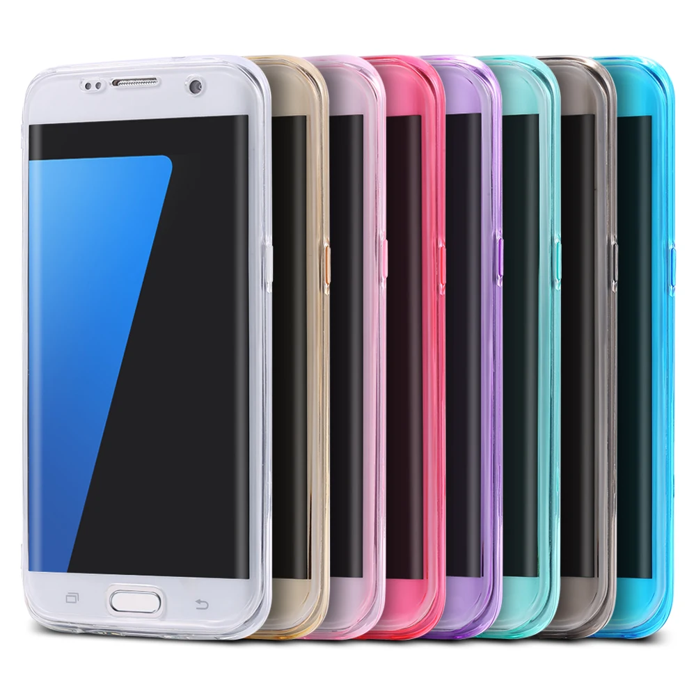 KISSCASE прозрачные флип Чехлы для Samsung Galaxy S7 S6 Edge мягкие чехлы S8 Plus кристально