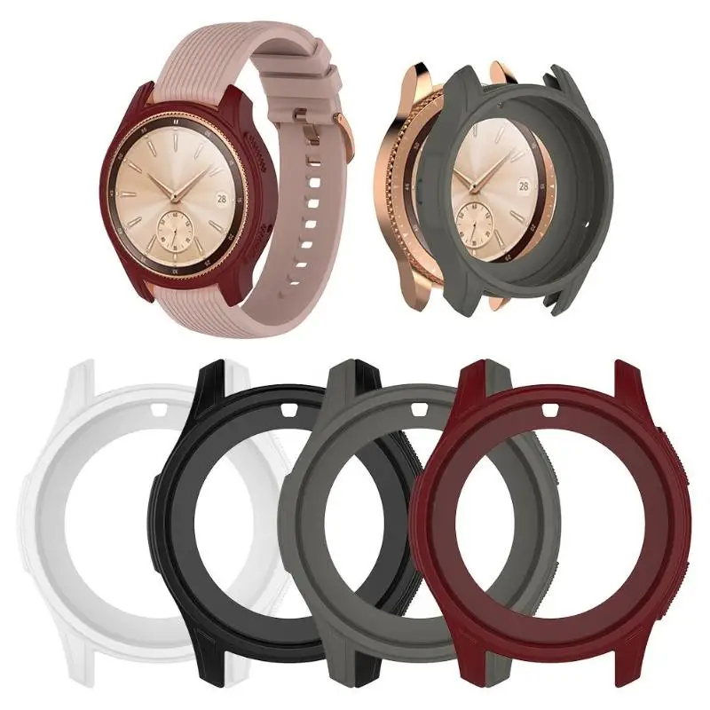 

1pc Protective Silicone Dial Case Smart Watch Case Cover for Samsung Galaxy Watch 42mm Shell Frame Replacement for Samsung Watch