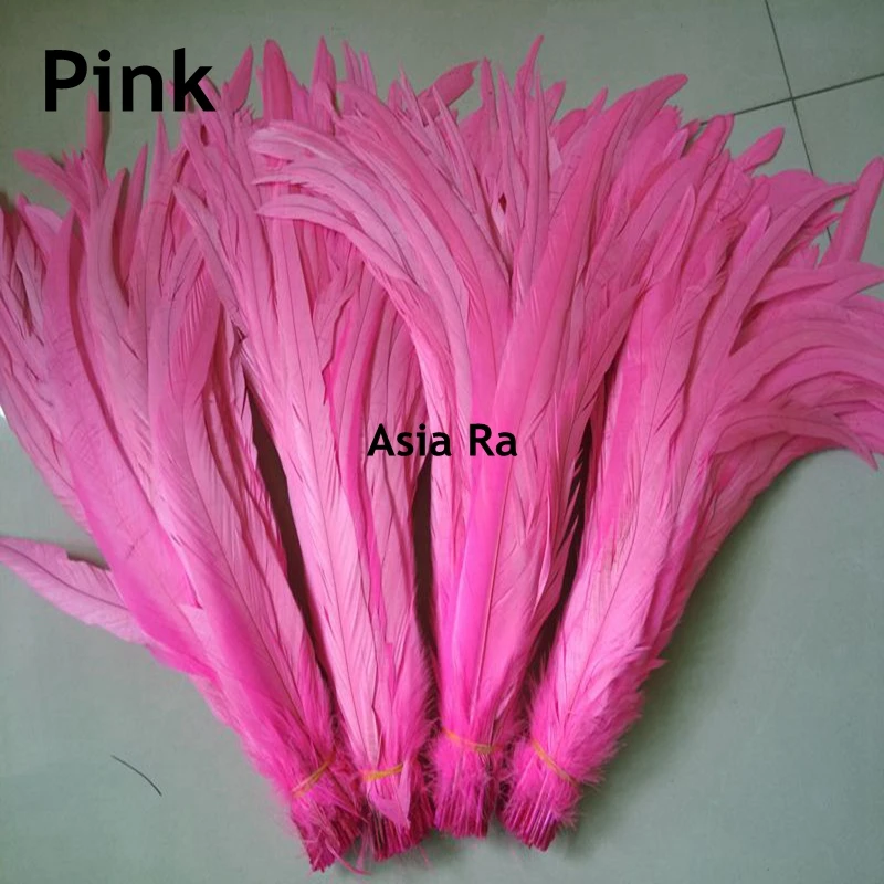 

Free shipping 500 pcs/lot Pink Beautiful color badger saddle pretty Rooster feathers 35-40cm /14-16'' for decoration